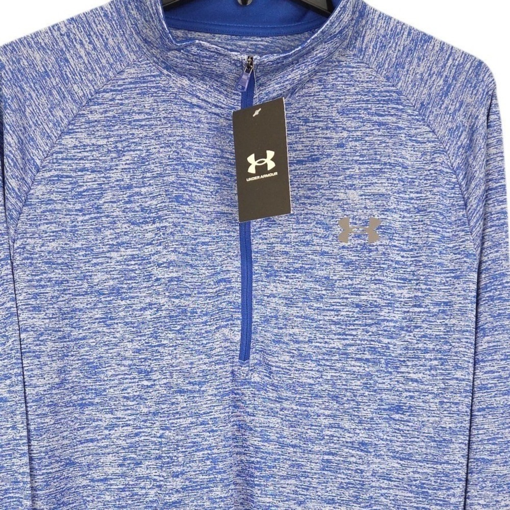 Under Armour Tech 2.0 1/2 Zip Pullover Men Large Blue‎ Performance Shirt NWT